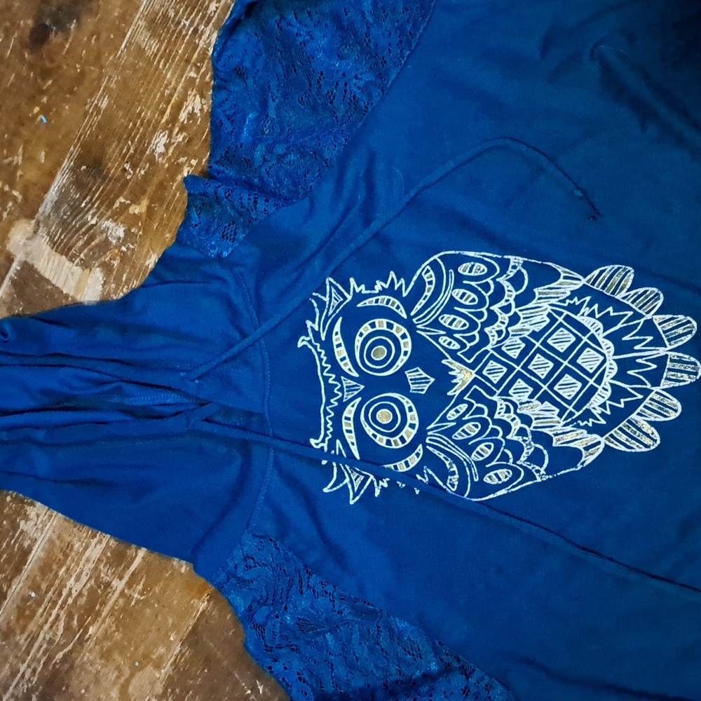 Turquoise Drawstring Hoodie - Picture 4 of 5
